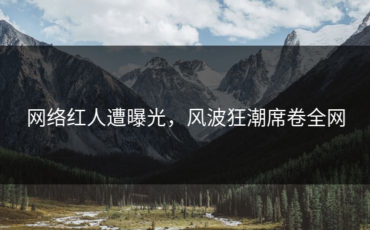 网络红人遭曝光，风波狂潮席卷全网